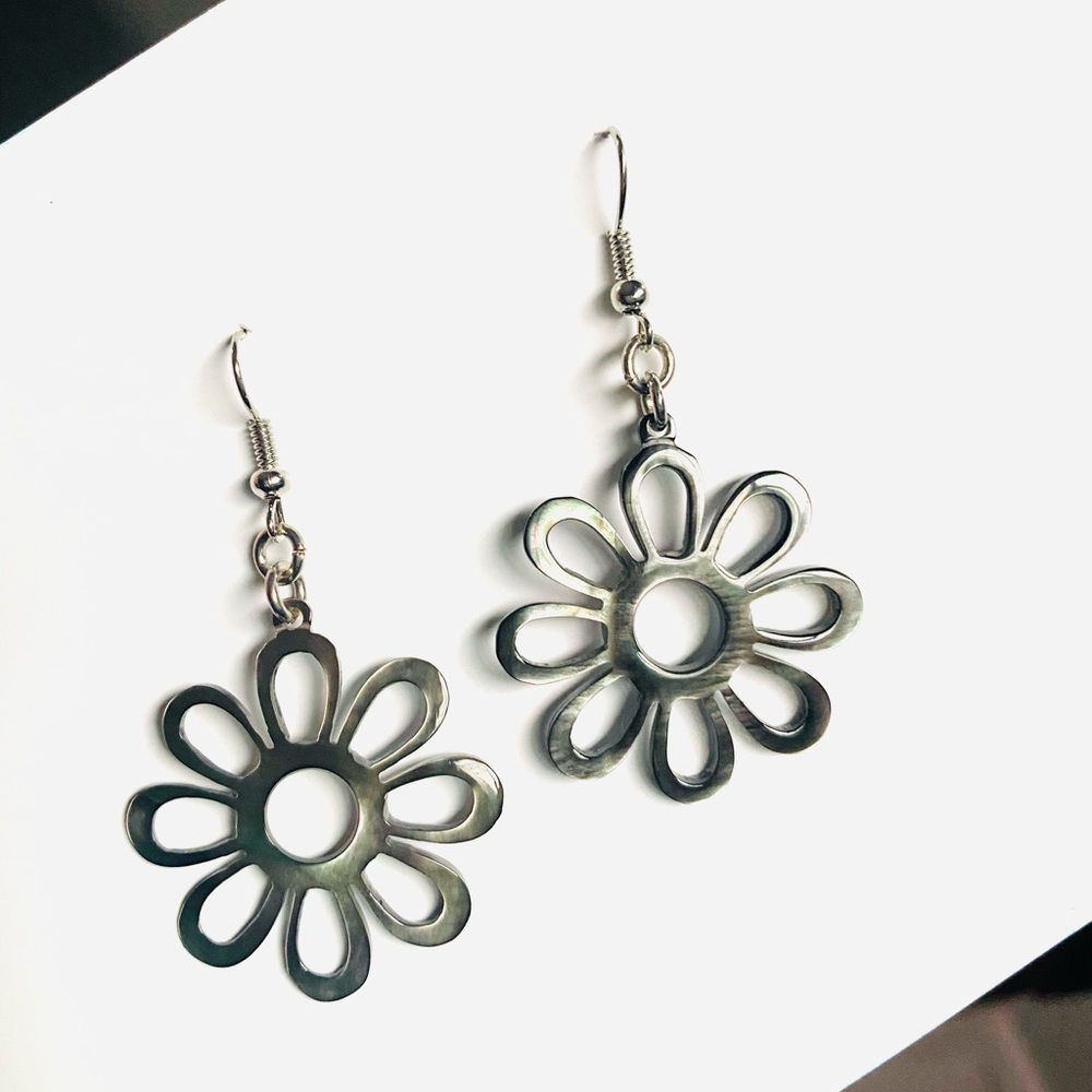 Hand crafted Sunflower Shell Earrings